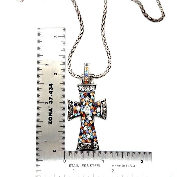 Brighton Voyage Trust Cross Multistones Necklace - Picture 9 of 10